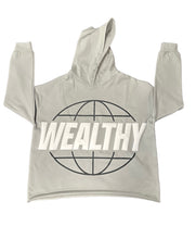 Load image into Gallery viewer, Wealthy Cropped Hoodie (Grey/Black/White)
