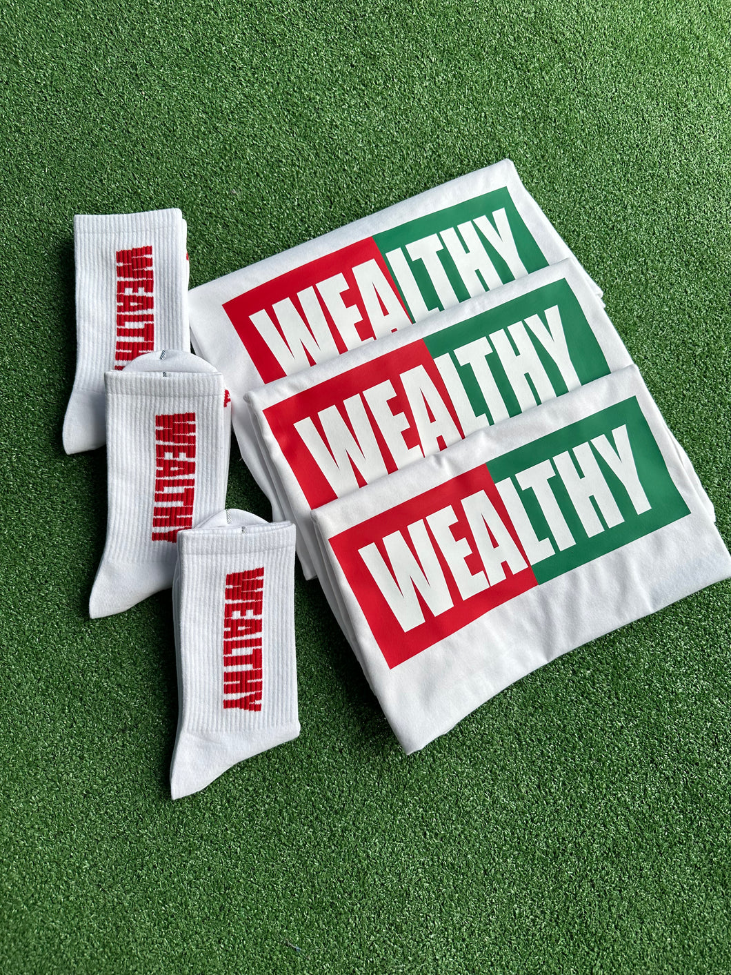 Wealthy Tee (White/Red/Green)