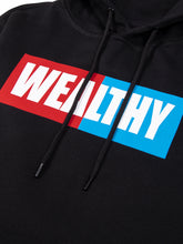Load image into Gallery viewer, Wealthy Hoodie (Black/Red/Columbia/White)
