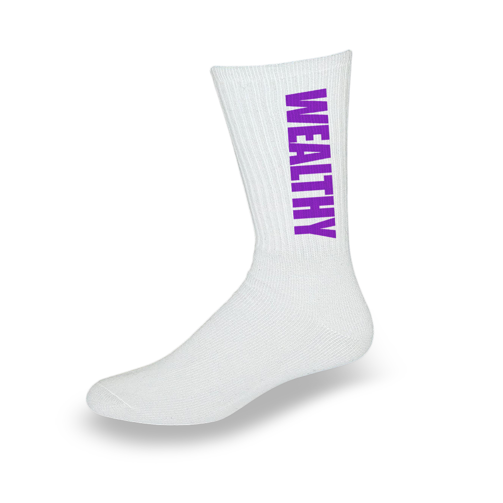 Wealthy Socks (White/Purple)