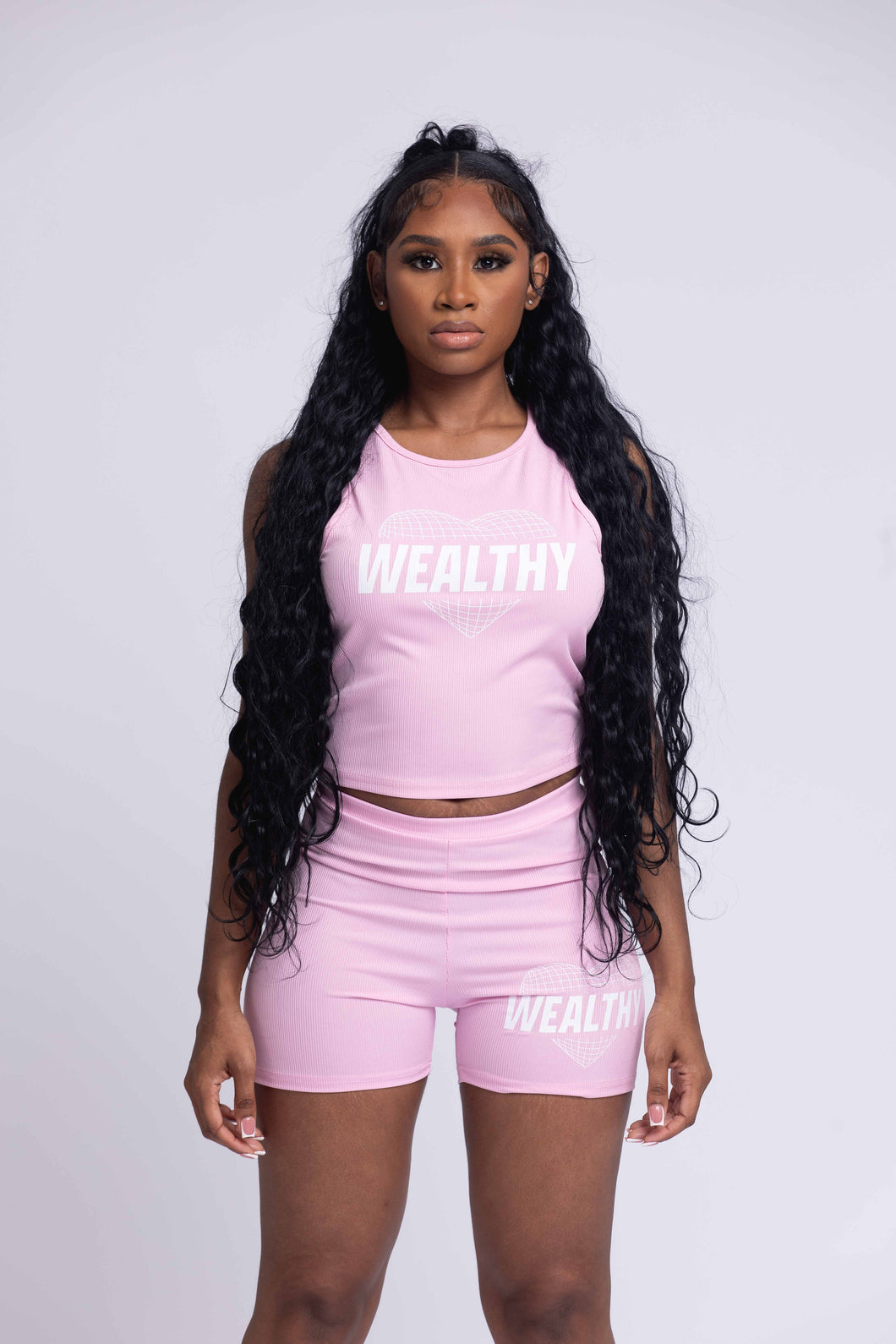 Women's 2-Piece Set (Pink/White) – The Wealthy Store Women's 2-Piece Set (Pink/White) – The Wealthy Store