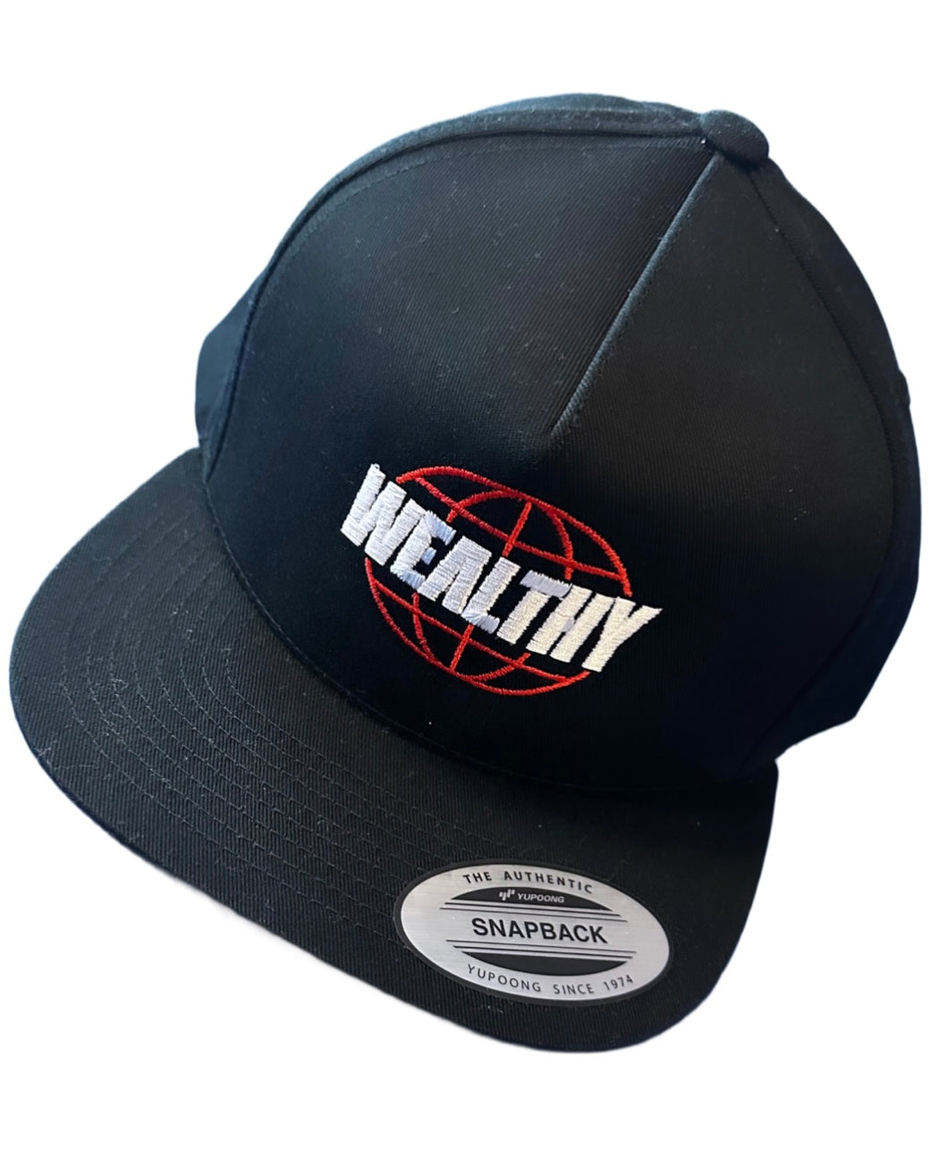 Wealthy Globe SnapBack Hat (Black/Red/White)