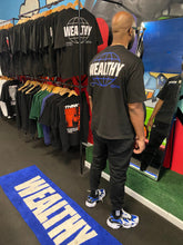 Load image into Gallery viewer, Wealthy Globe Tee (Black/Blue/White)
