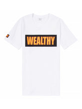 Load image into Gallery viewer, Wealthy Tee (White/Black/Orange)
