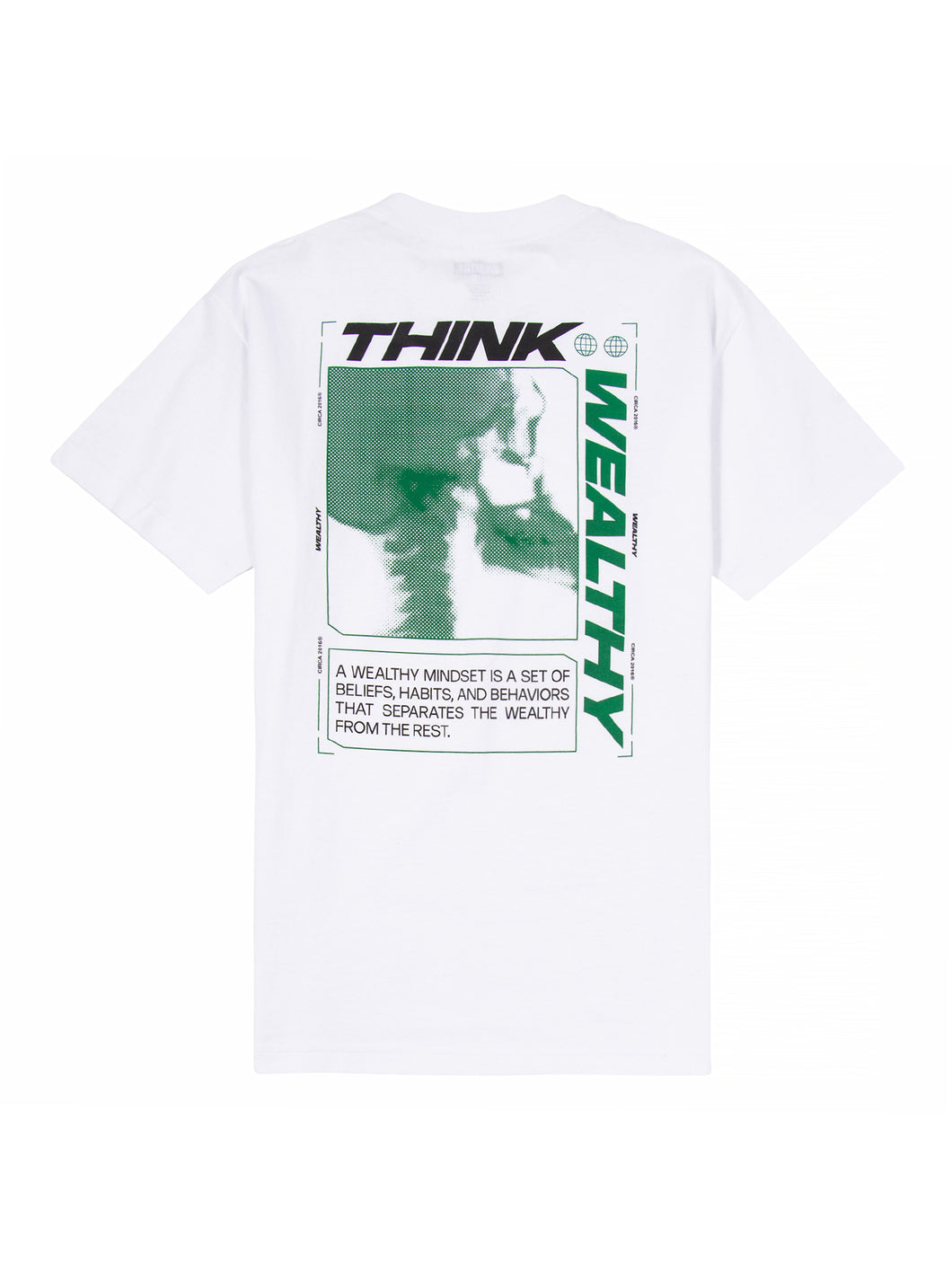 Think Wealthy Tee (White/Green/Black)