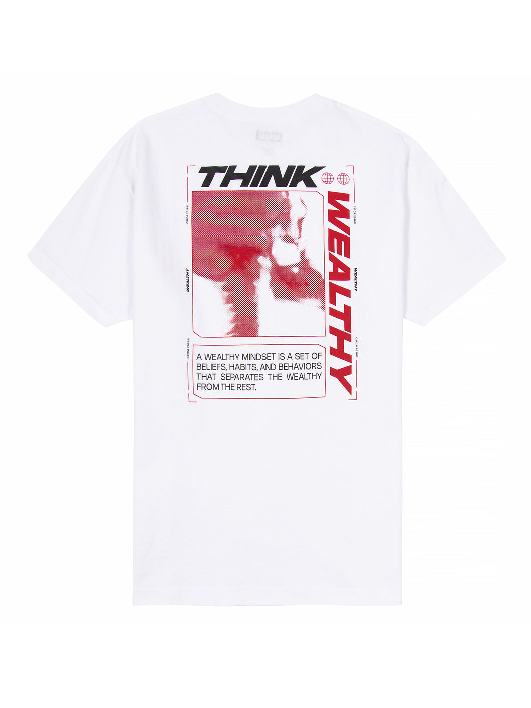 Think Wealthy Tee (White/Red/Black)