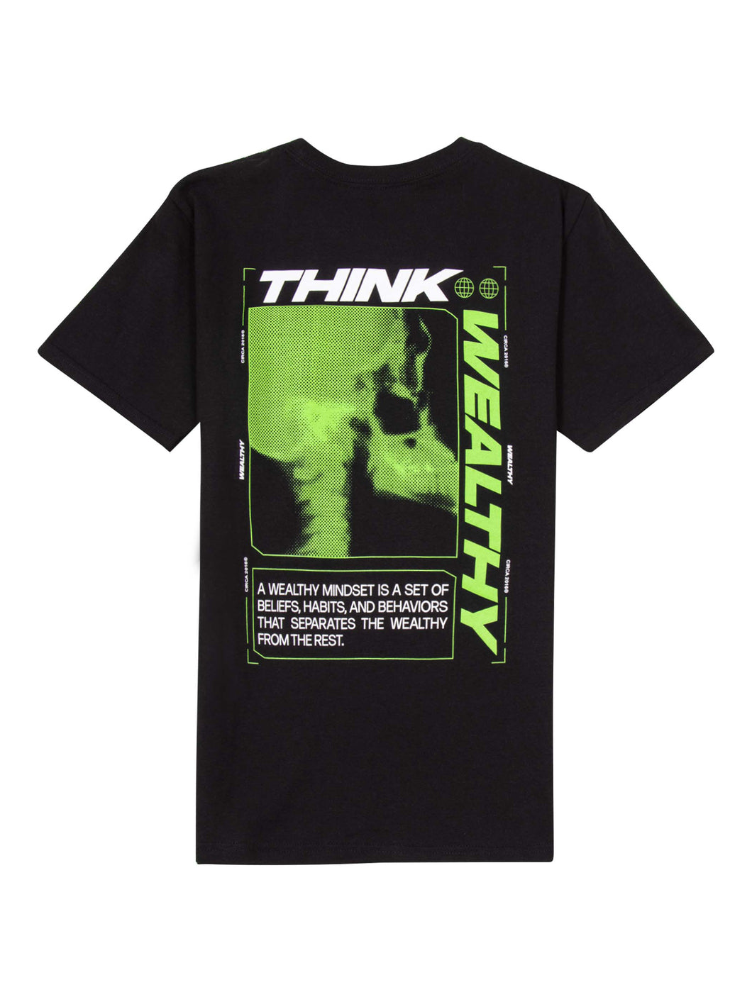 Think Wealthy Tee (Black/Green/White)