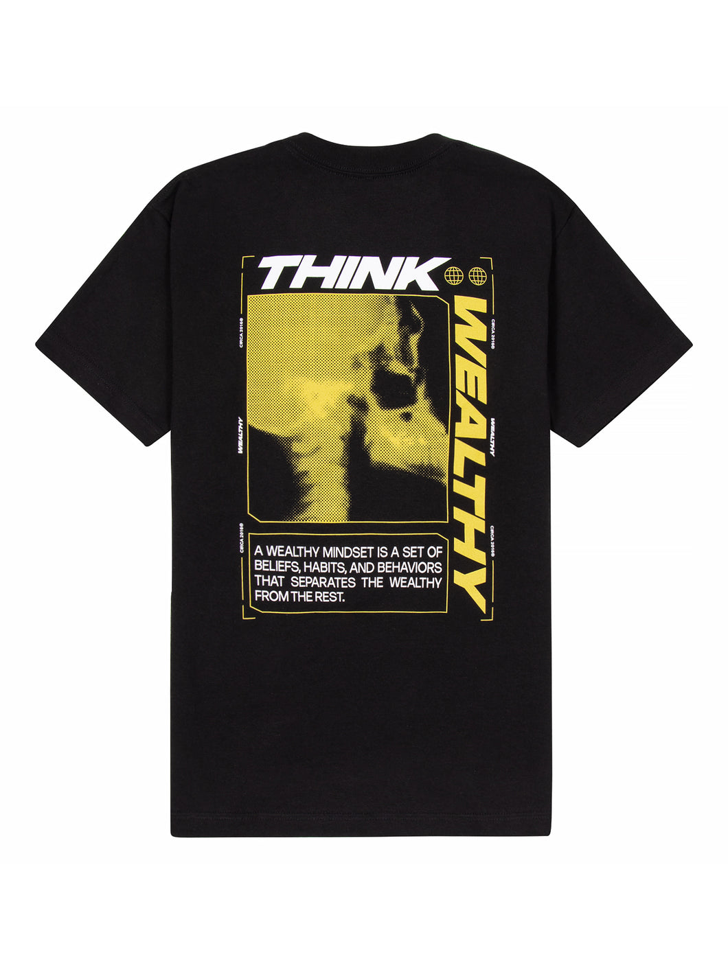 Think Wealthy Tee (Black/Yellow/White)