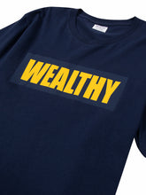 Load image into Gallery viewer, Wealthy Tee (Navy/Navy/Yellow)
