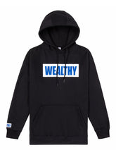 Load image into Gallery viewer, Wealthy Hoodie (Black/White/Blue)
