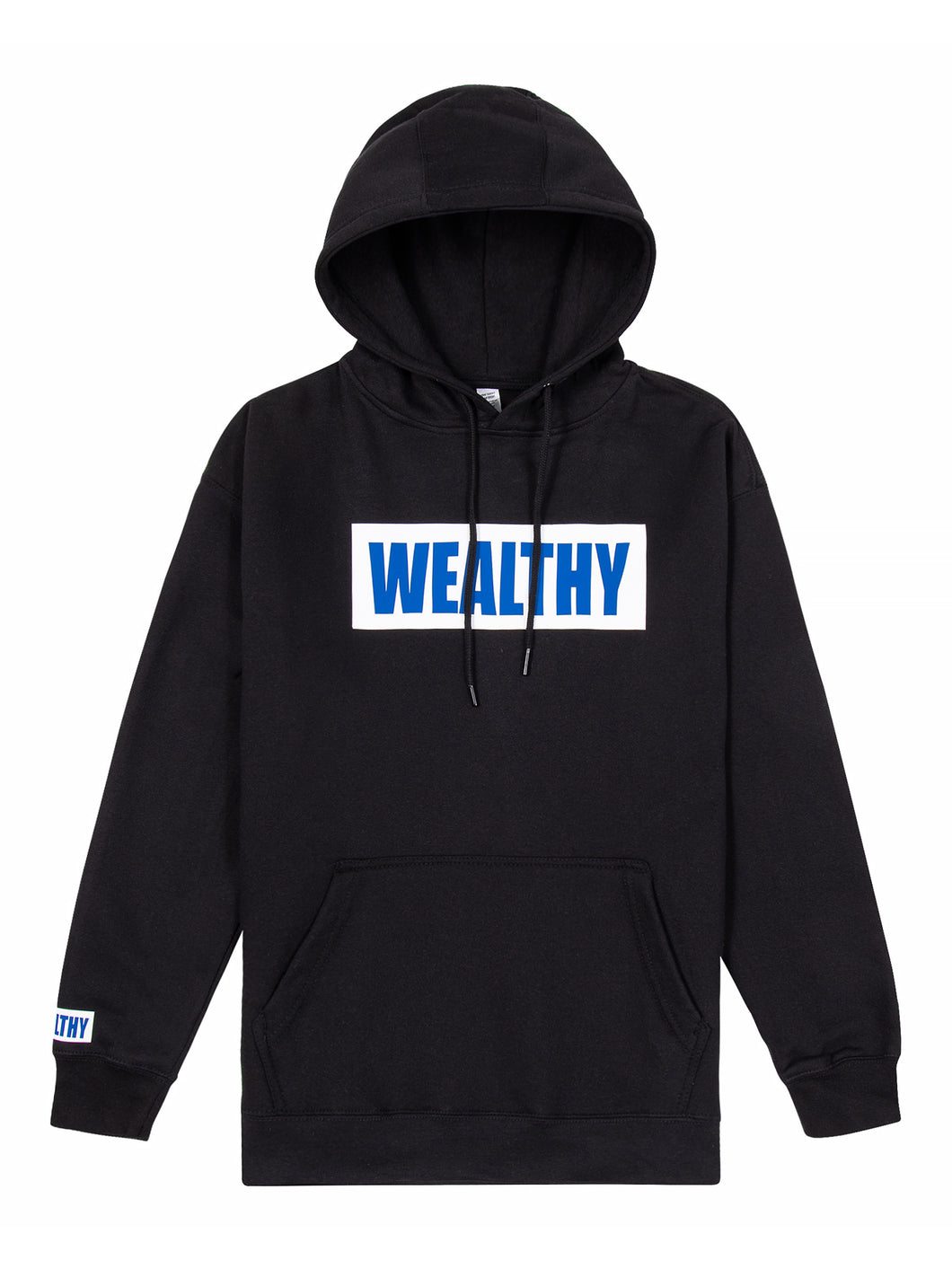 Wealthy Hoodie (Black/White/Blue)