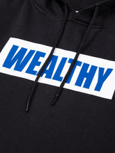 Load image into Gallery viewer, Wealthy Hoodie (Black/White/Blue)
