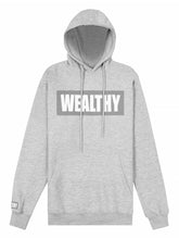 Load image into Gallery viewer, Wealthy Hoodie (Heather Grey/Storm Grey/White)
