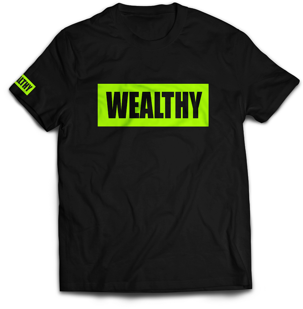 Wealthy Tee (Black/Neon Yellow)