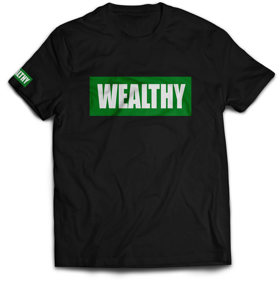Wealthy Tee (Black/Green/White)
