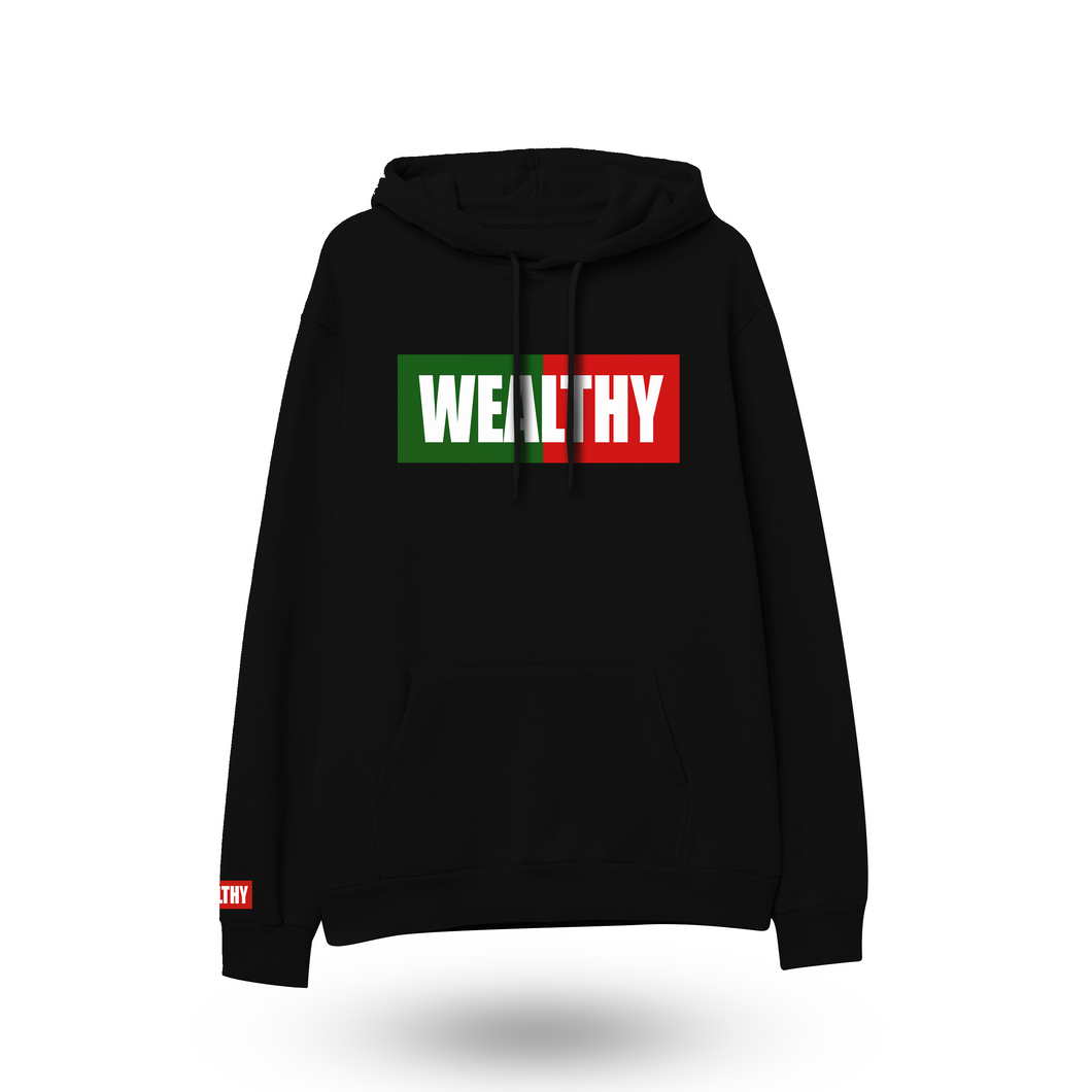 Wealthy Hoodie Black Green Red White