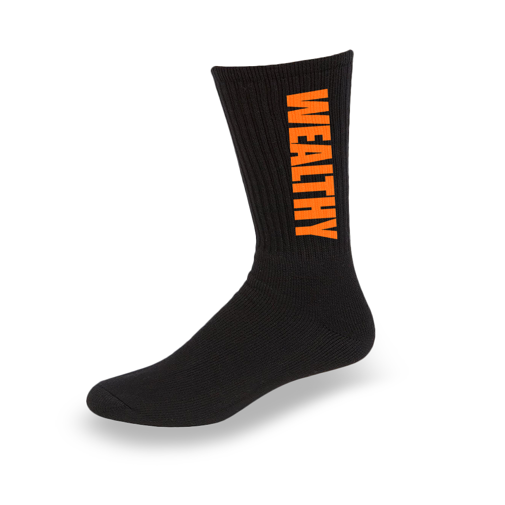 Wealthy Socks (Black/Orange)