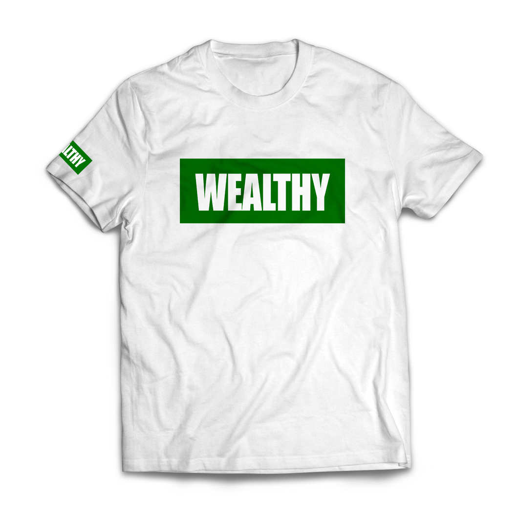 Wealthy Tee (White/Green)