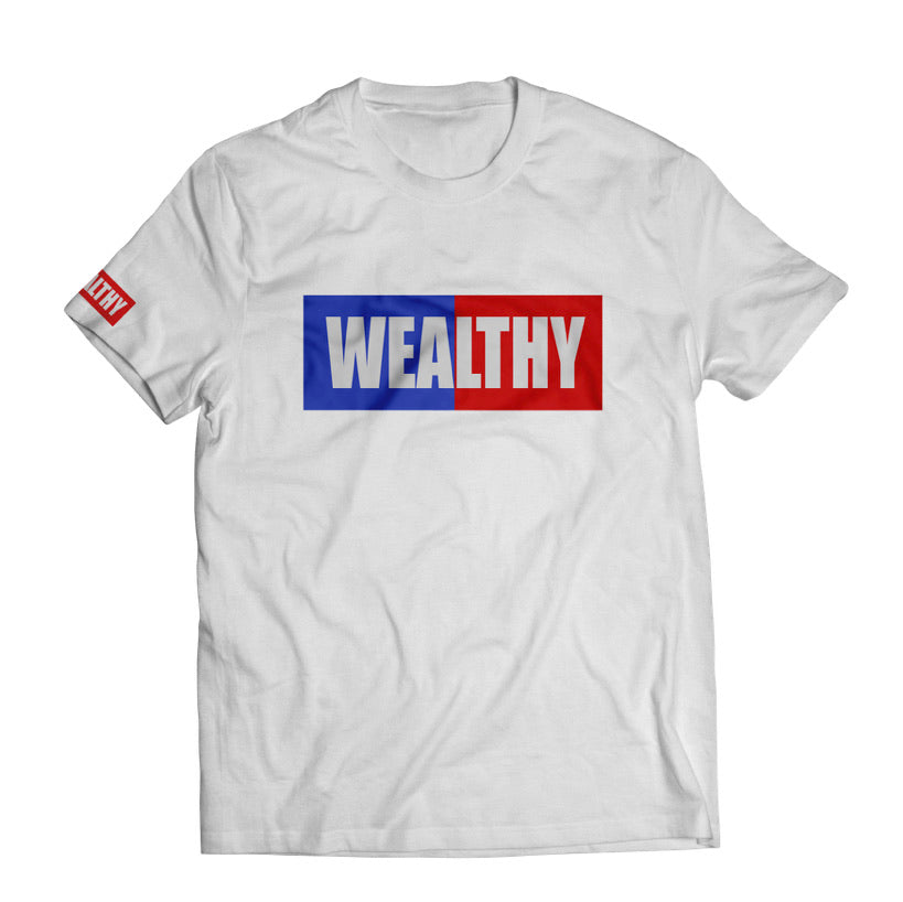 Wealthy Tee (White/Royal/Red/White)