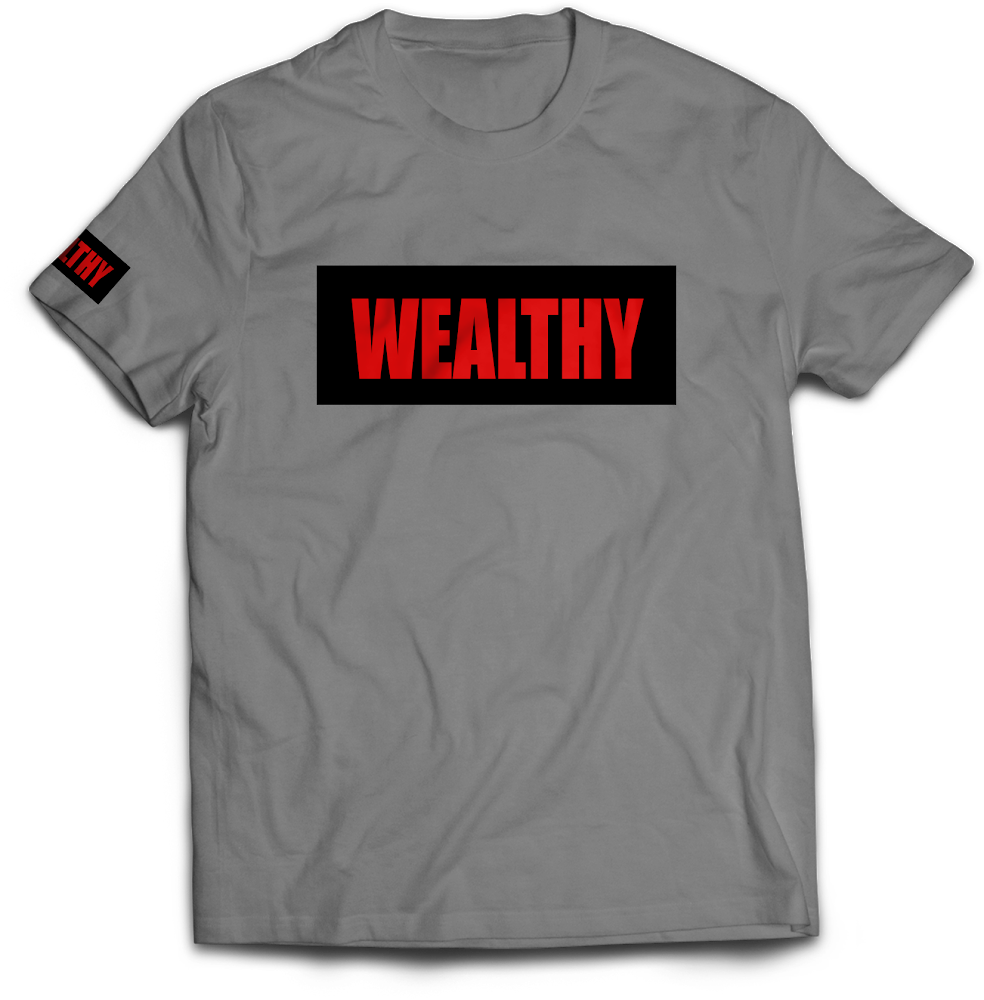 Wealthy Tee (Grey/Black/Red)