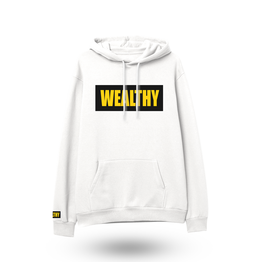 Wealthy Hoodie (White/Black/Yellow)