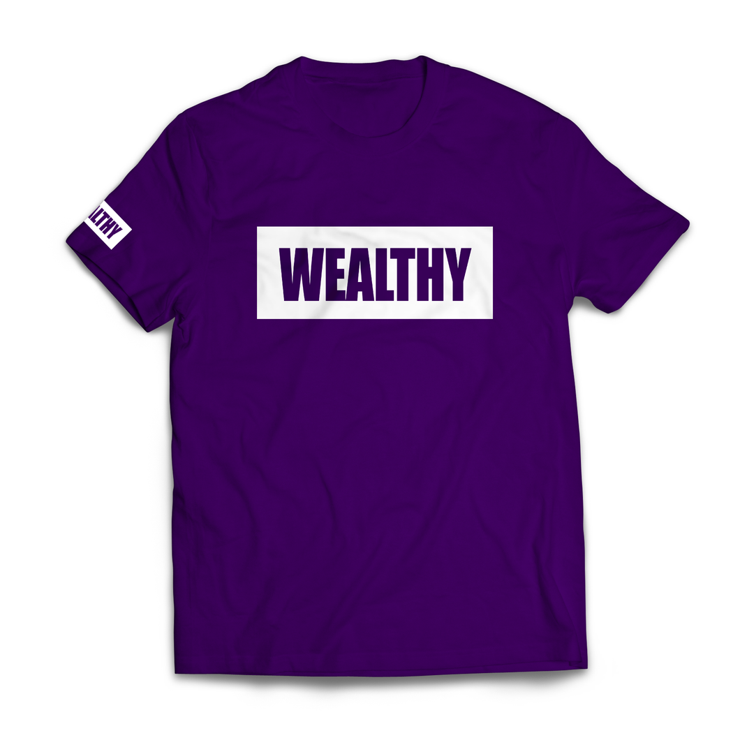Wealthy Tee (Purple/White)