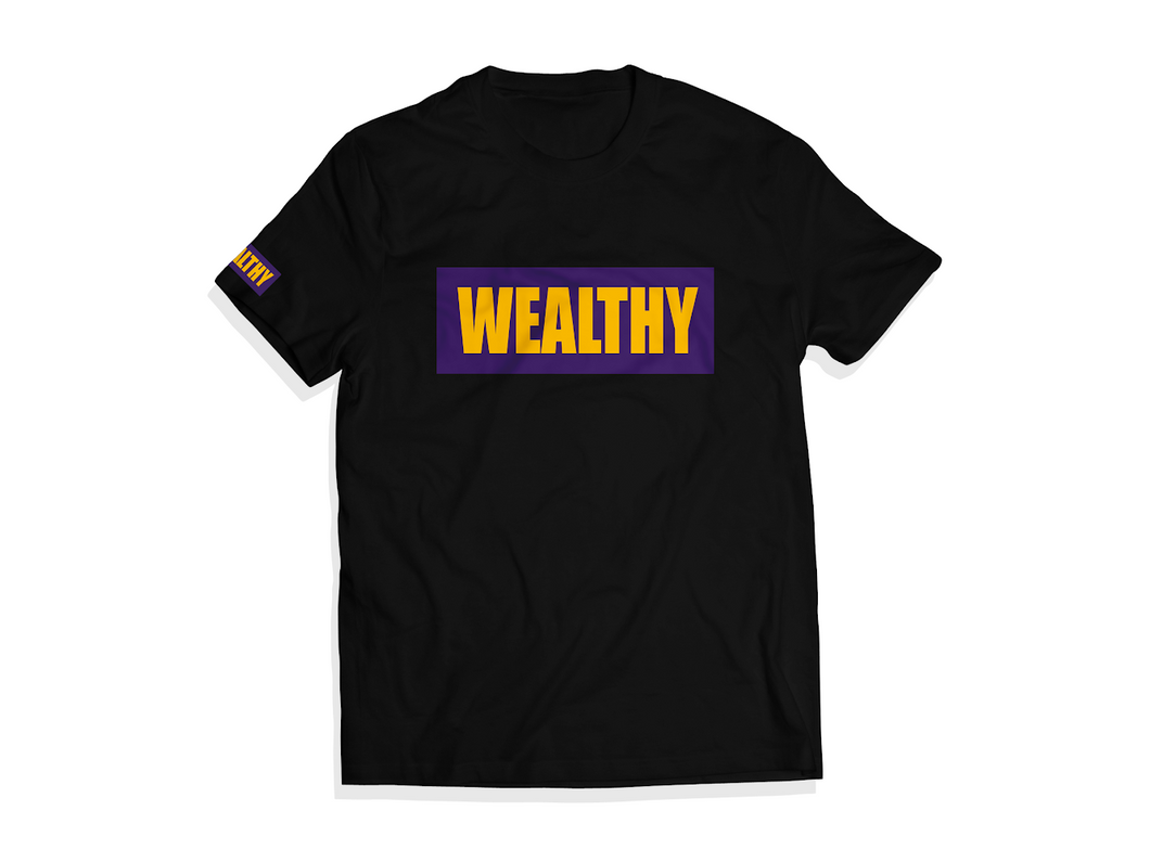 Wealthy Tee (Black/Purple/Yellow)