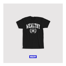 Load image into Gallery viewer, Wealthy College Tee (Black/White)
