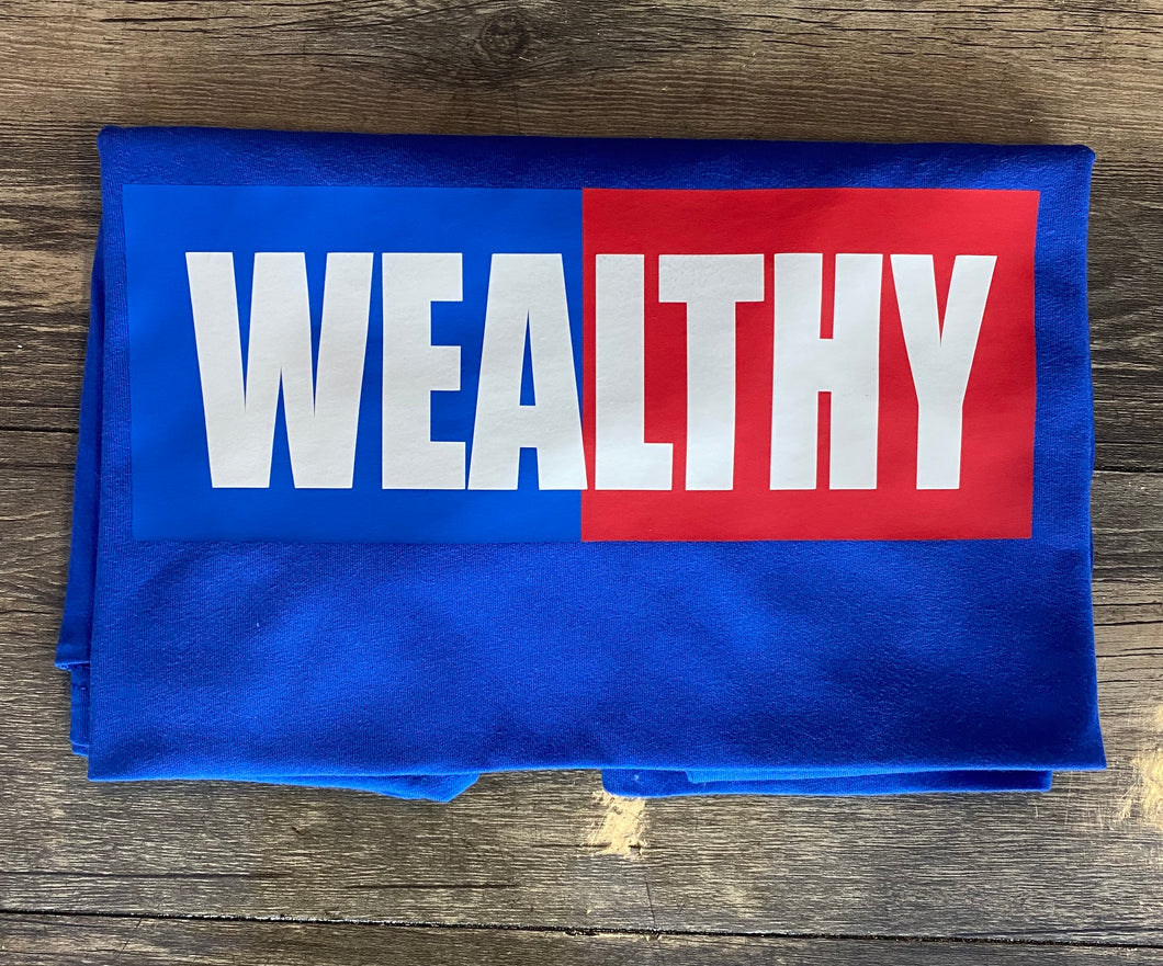 Wealthy Tee (Blue/Blue/Red/White)