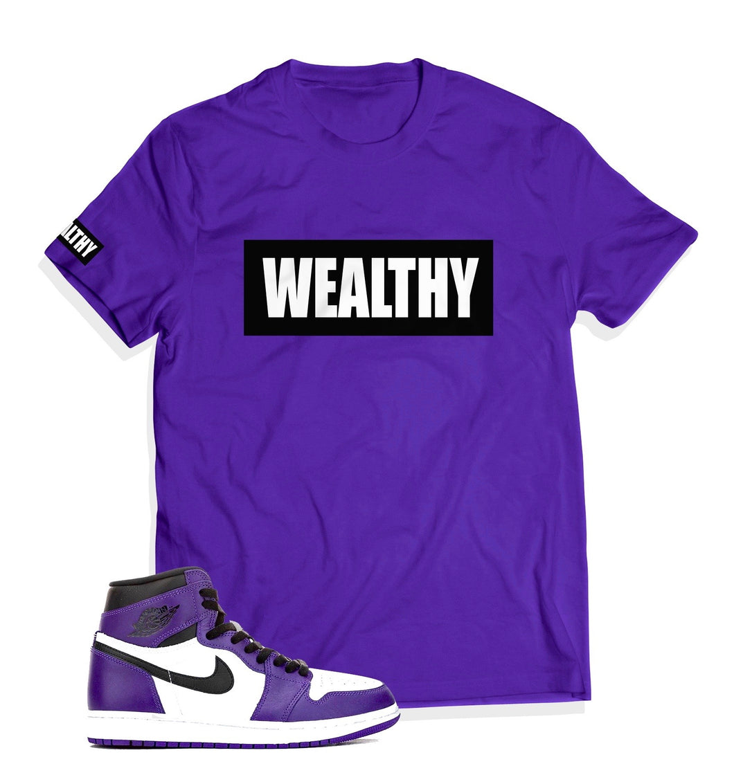 Wealthy Tee (Purple/Black/White)