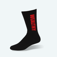 Load image into Gallery viewer, Wealthy Socks (Black/Red)
