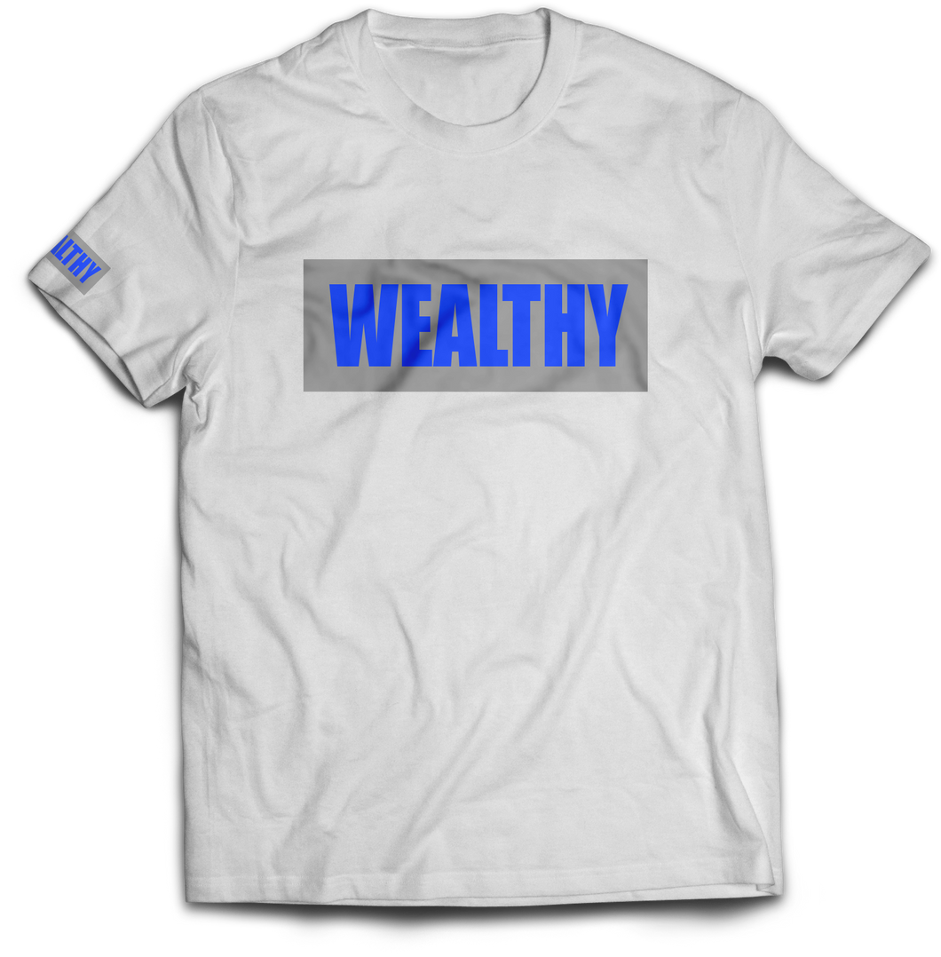 Wealthy Tee (White/Grey/Royal)