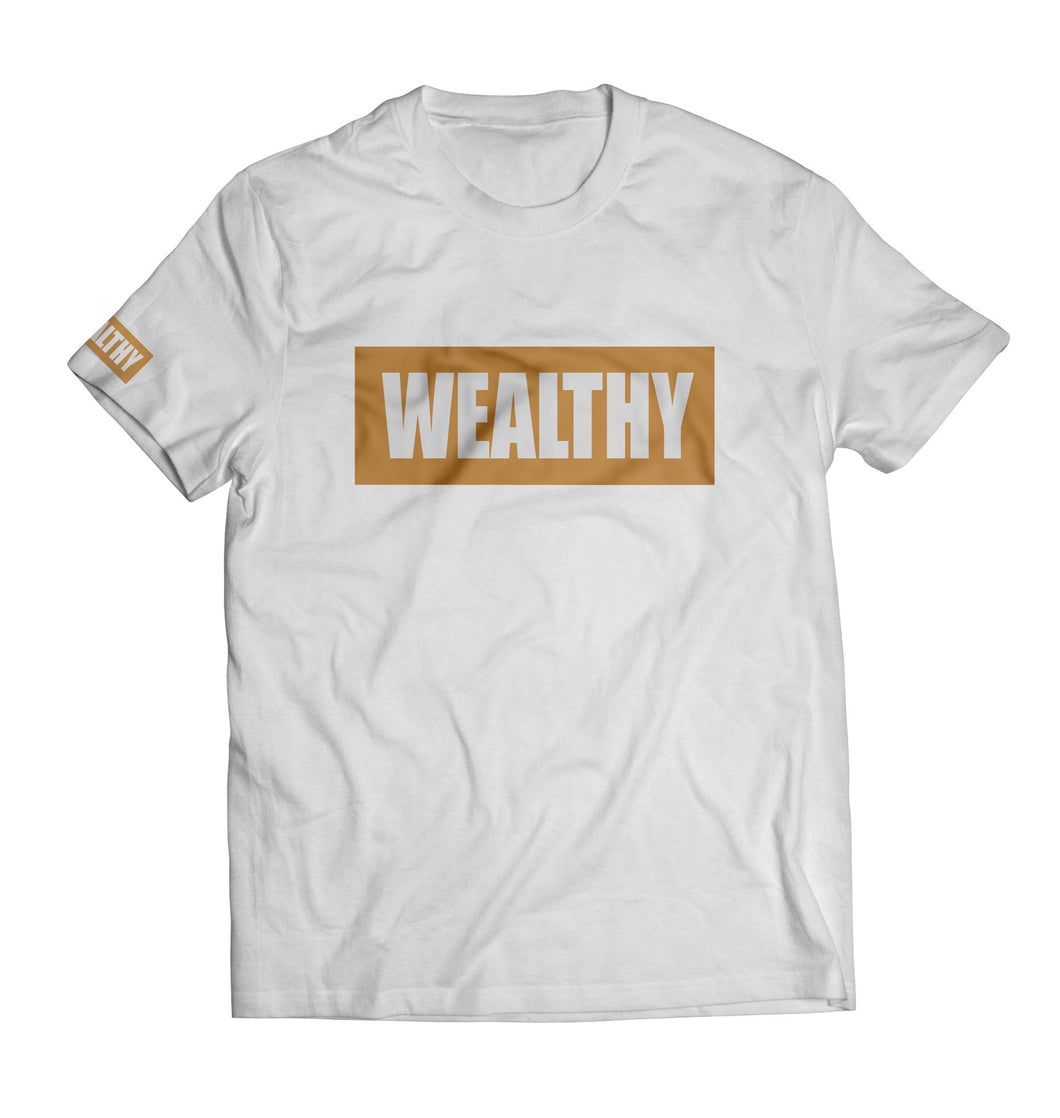 Wealthy Tee (White/Wheat)
