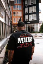 Load image into Gallery viewer, Wealthy Globe Tee (Black/Red/White)
