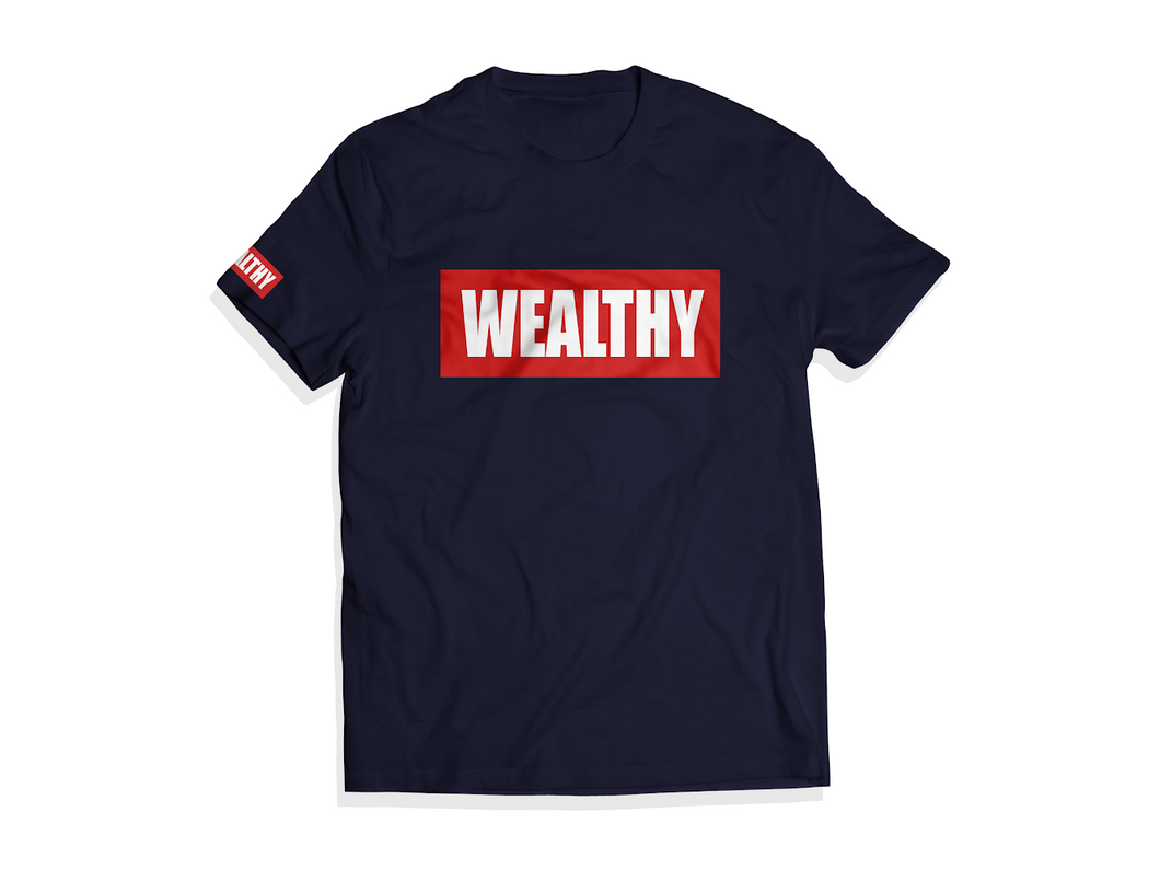 Wealthy Tee (Navy/Red/White)
