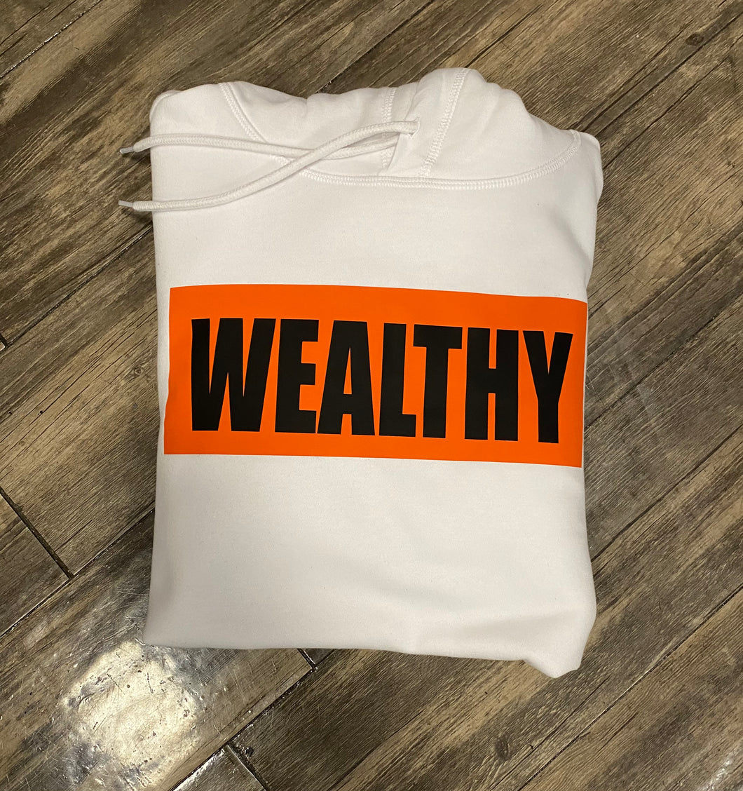 Wealthy Hoodie (White/Orange/Black)