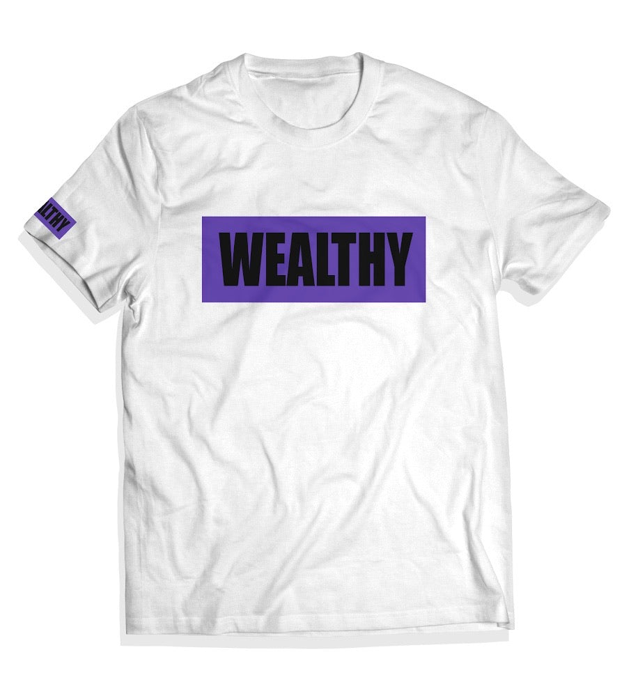 Wealthy Tee (White/Purple/Black)