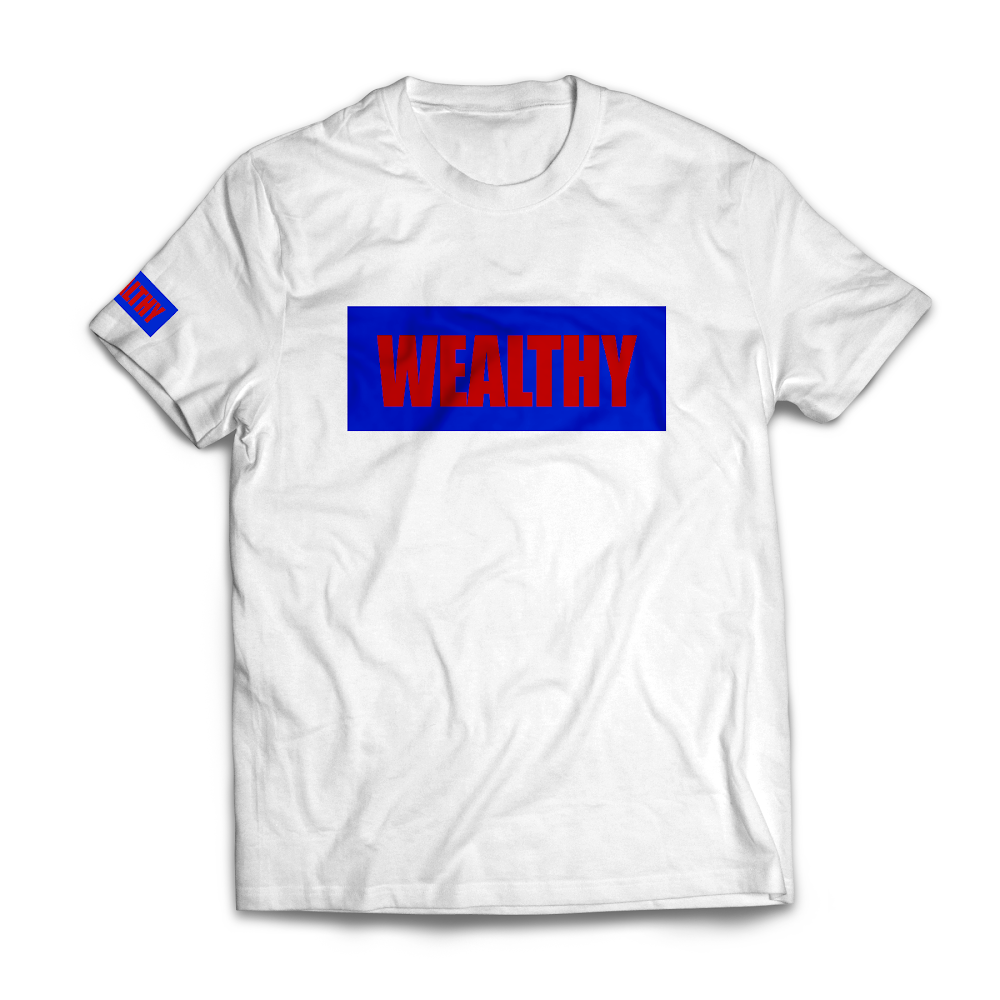 Wealthy Tee (White/Blue/Red)