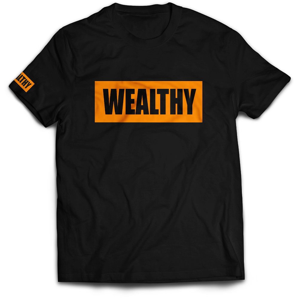 Wealthy Tee (Black/Orange)