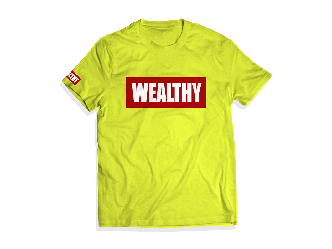 Wealthy Tee (Neon Yellow/Red/White)