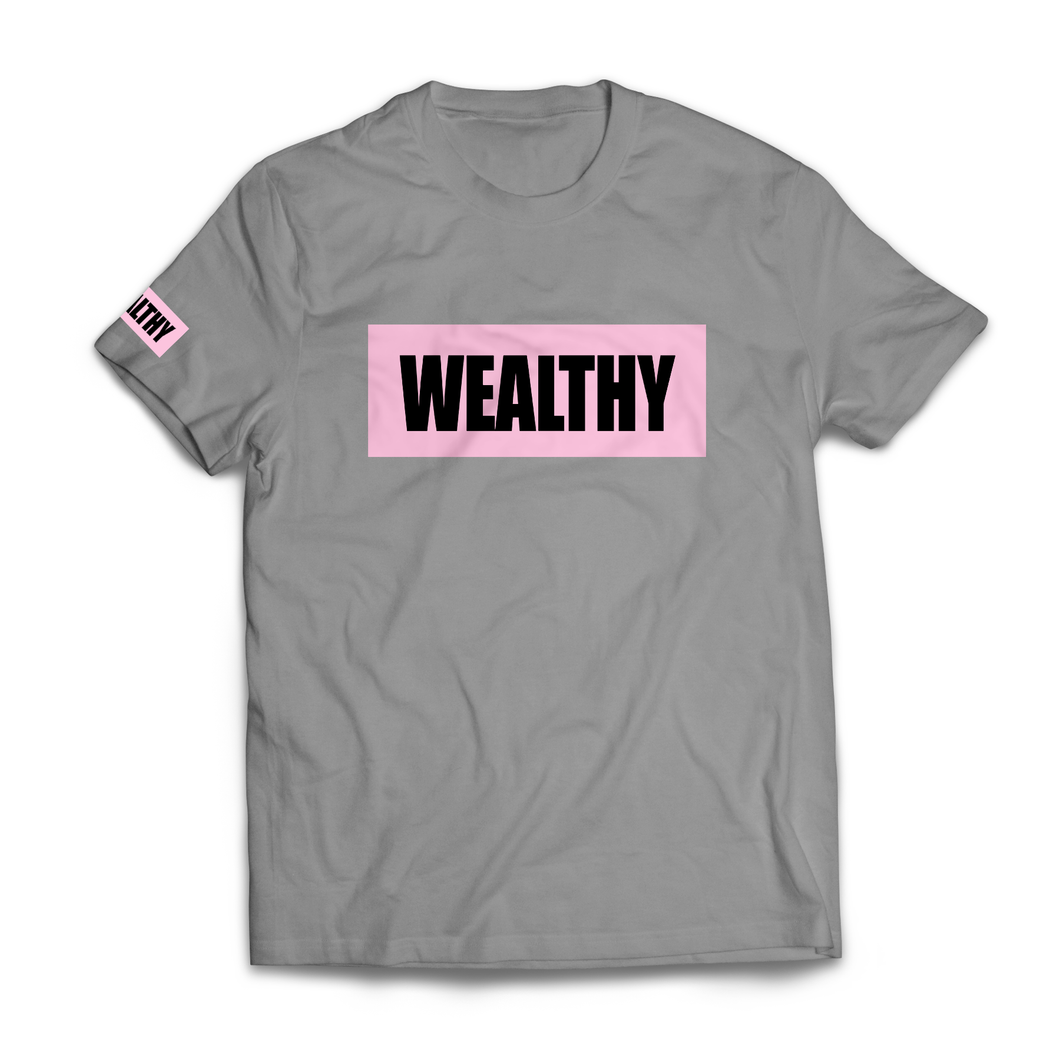 Wealthy Tee (Grey/Pink/Black)