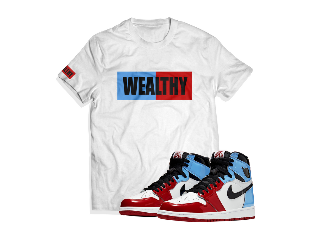Wealthy Tee (White/Baby Blue/Red/Black)