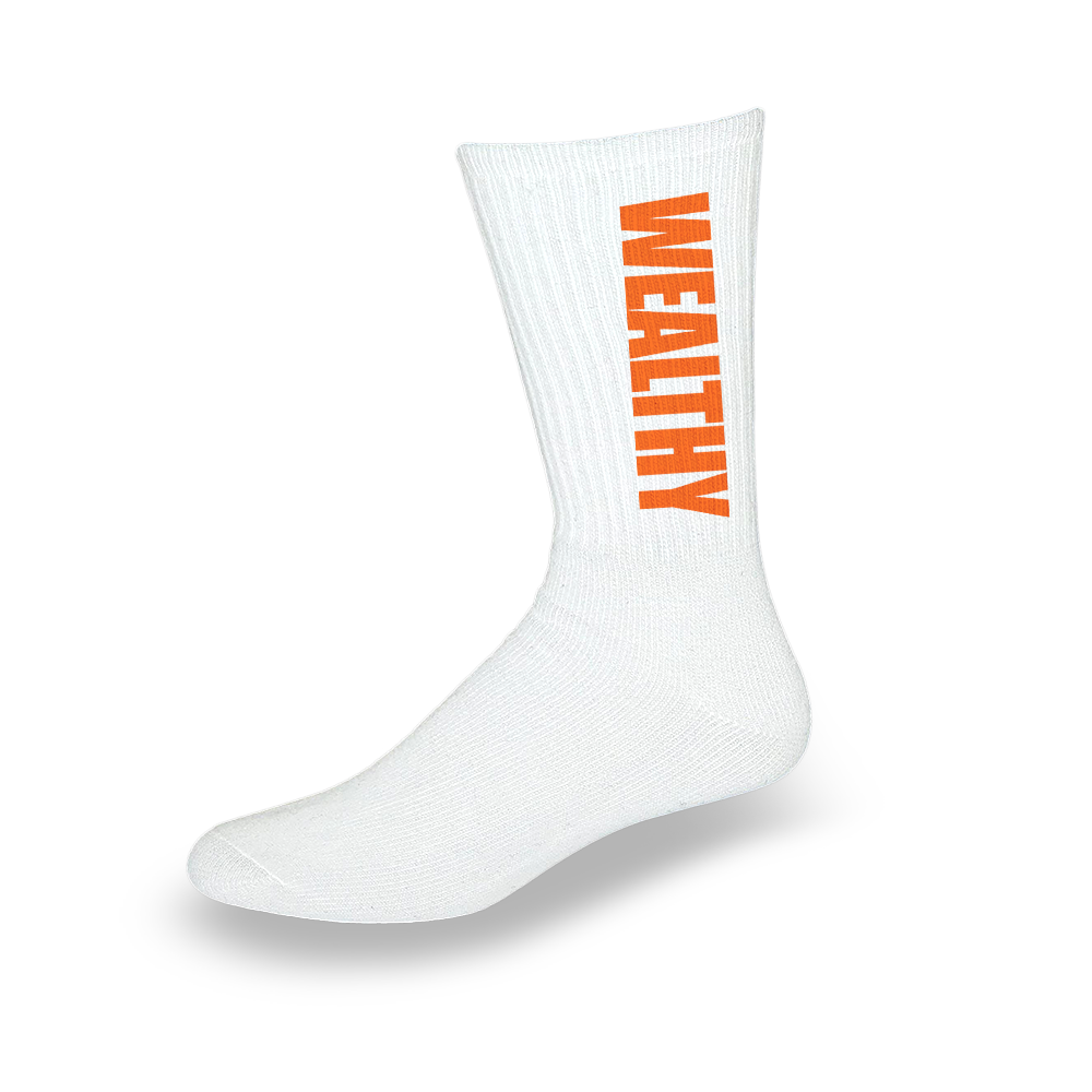 Wealthy Socks (White/Orange)