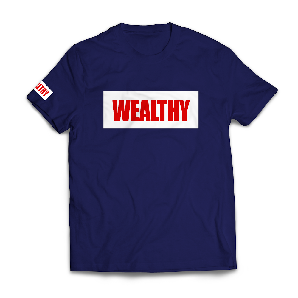 Wealthy Tee (Navy/White/Red)