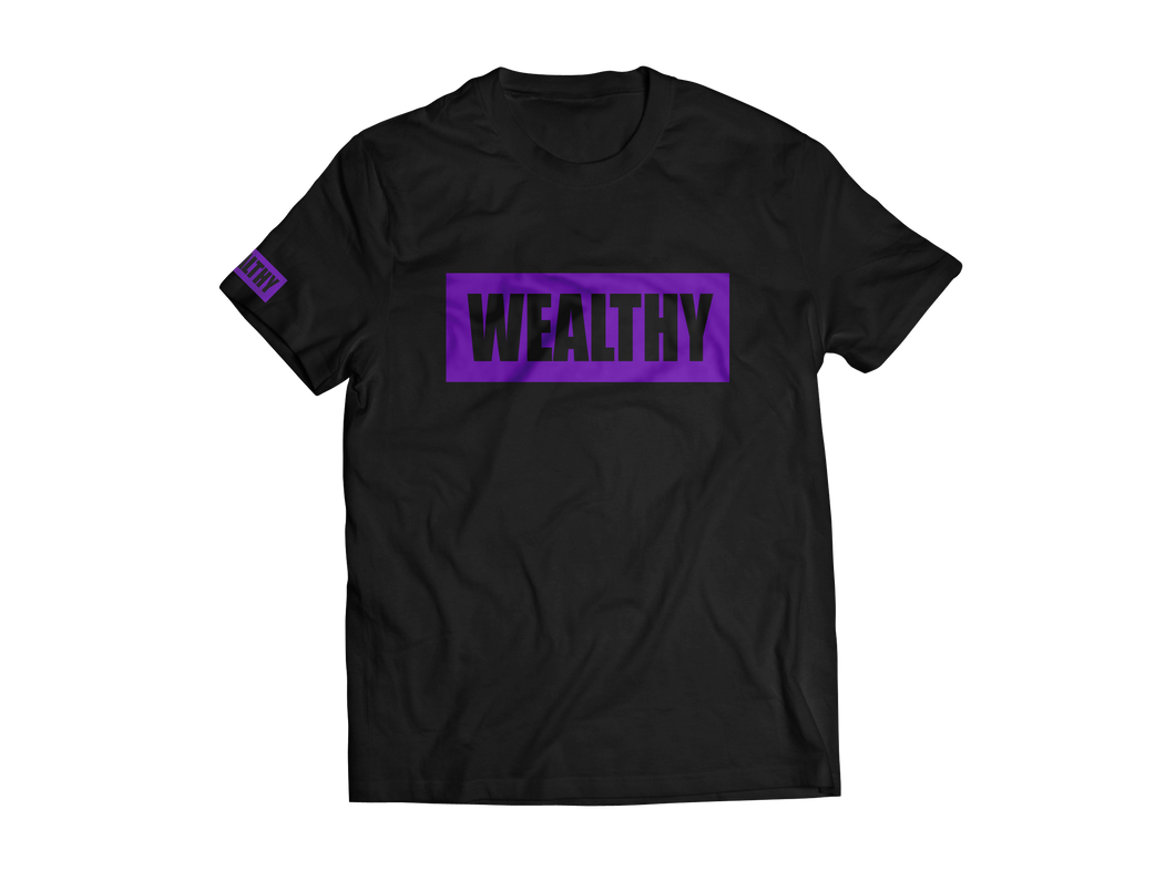 Wealthy Tee (Black/Purple)