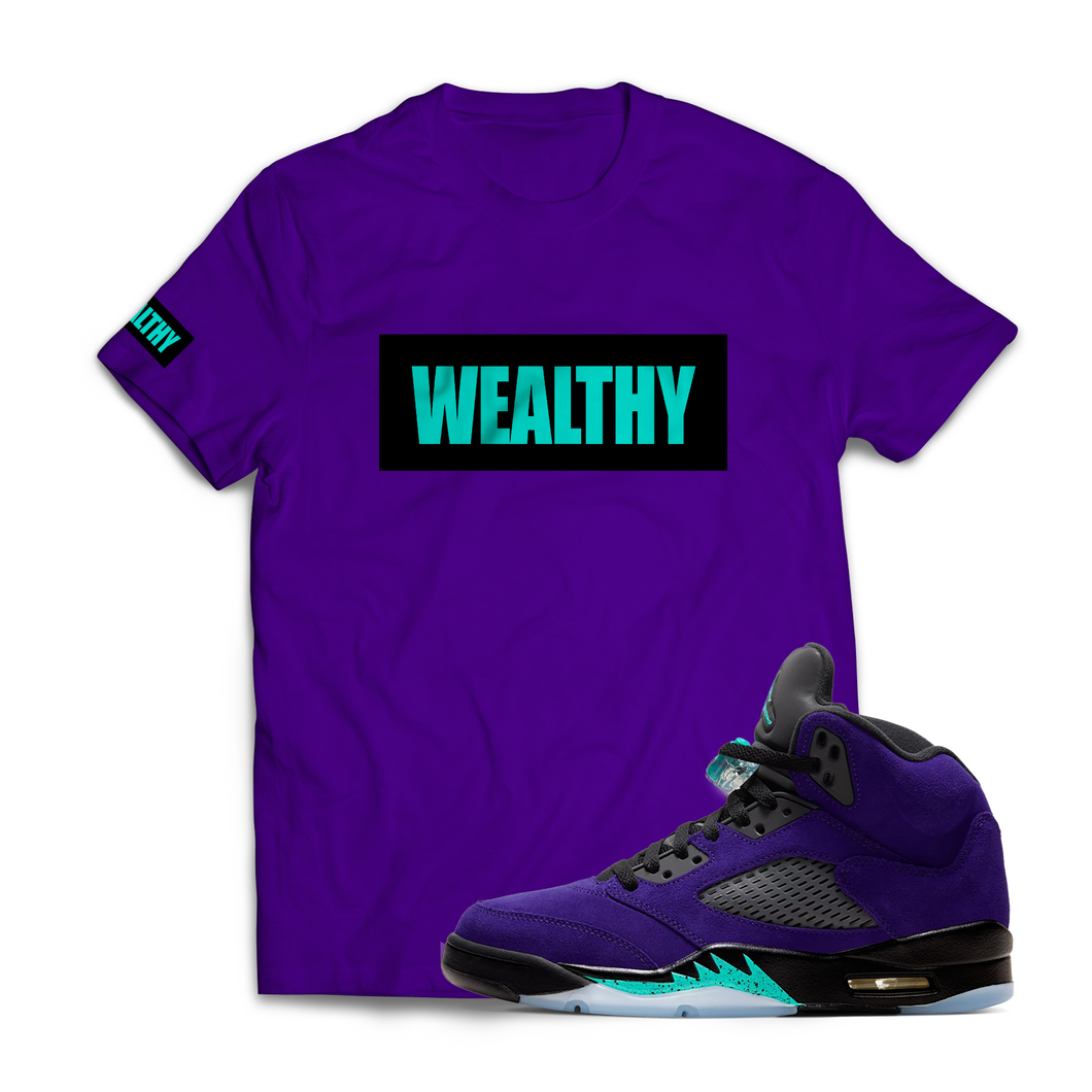 Wealthy Tee (Purple/Black/Teal)