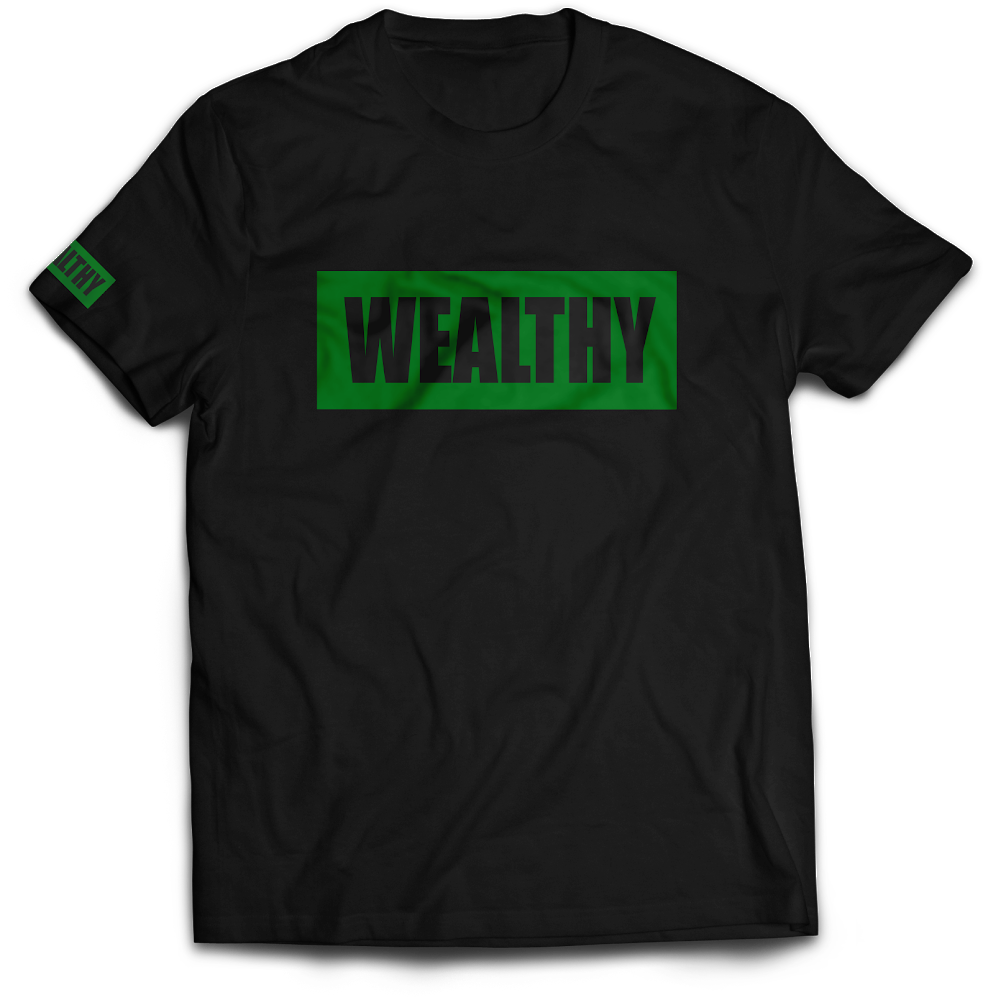 Wealthy Tee (Black/Green)