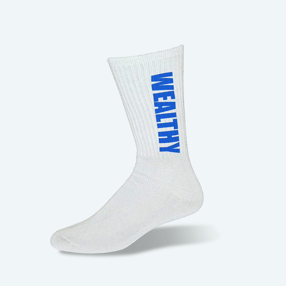 Wealthy Socks (White/Blue)
