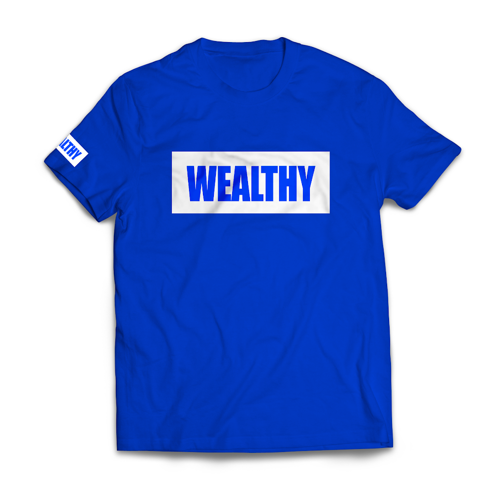 Wealthy Tee (Blue/White)