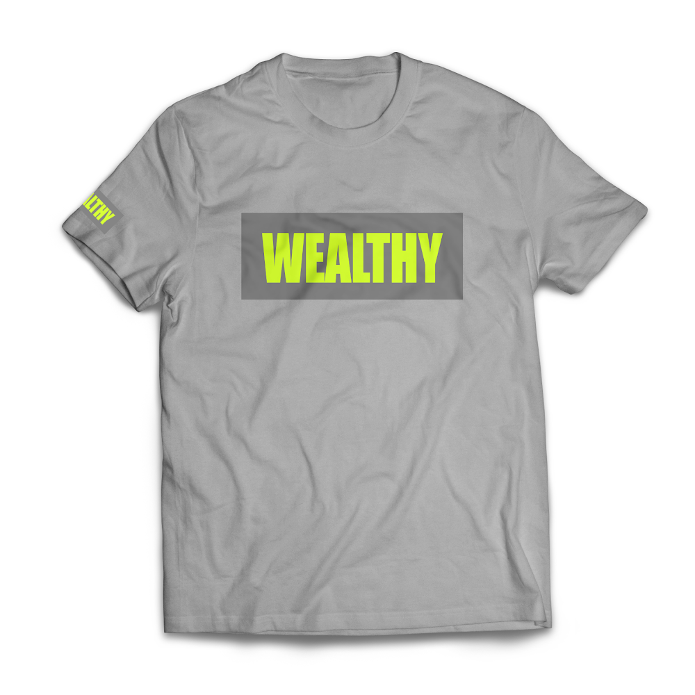 Wealthy Tee (Grey/Grey/Neon Yellow)